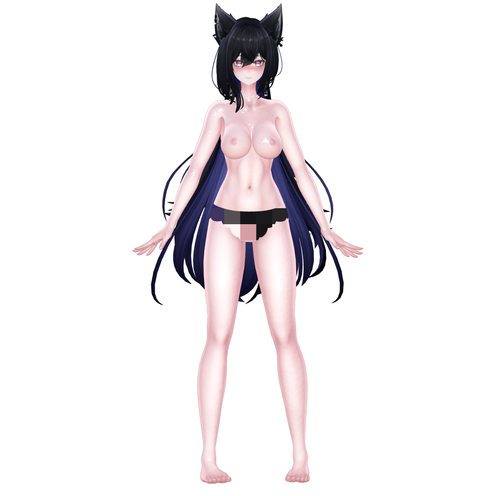 ラシューシャ対応 VRChat無料3Dポーズ素材の立ち絵
