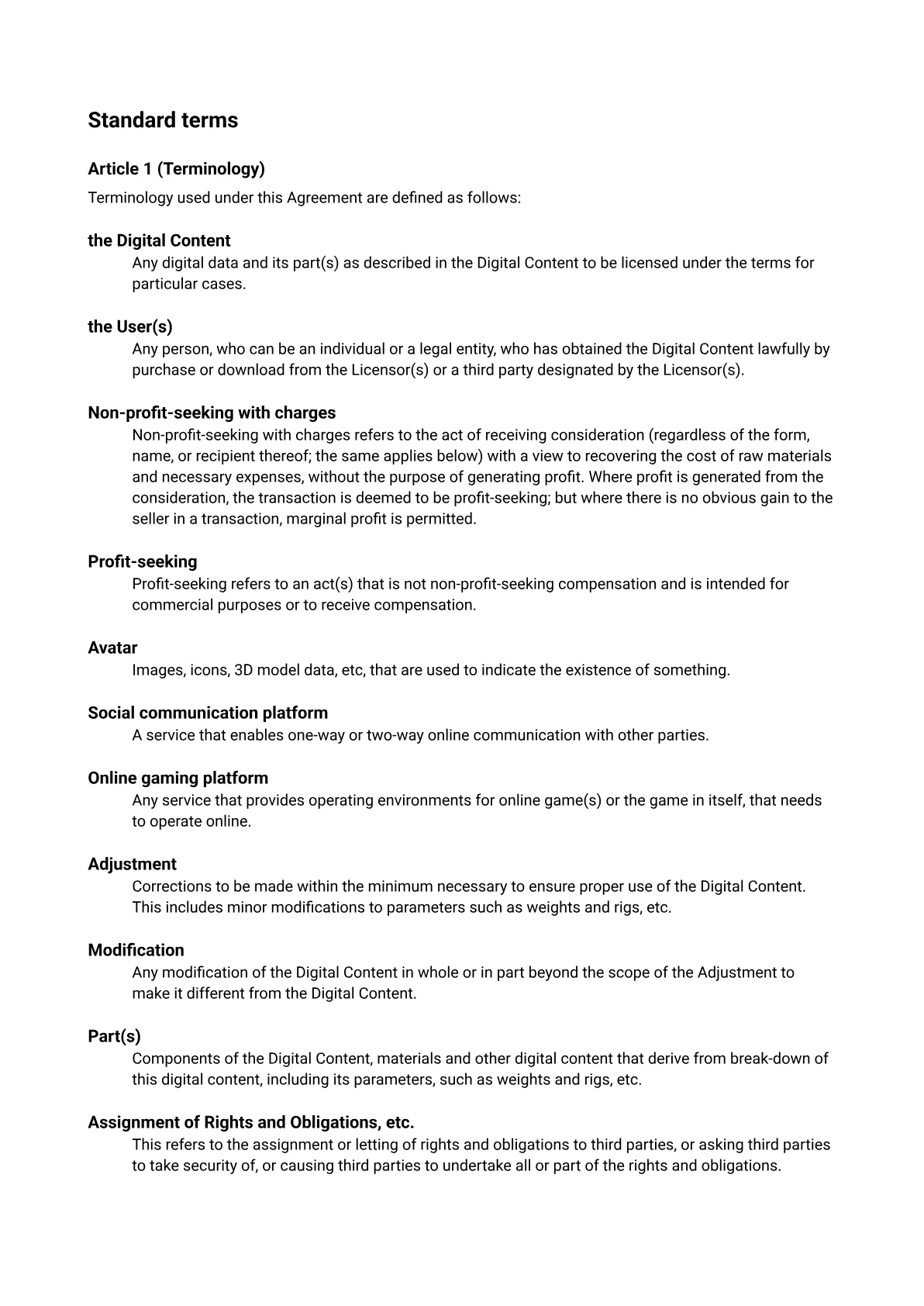 License terms page 4