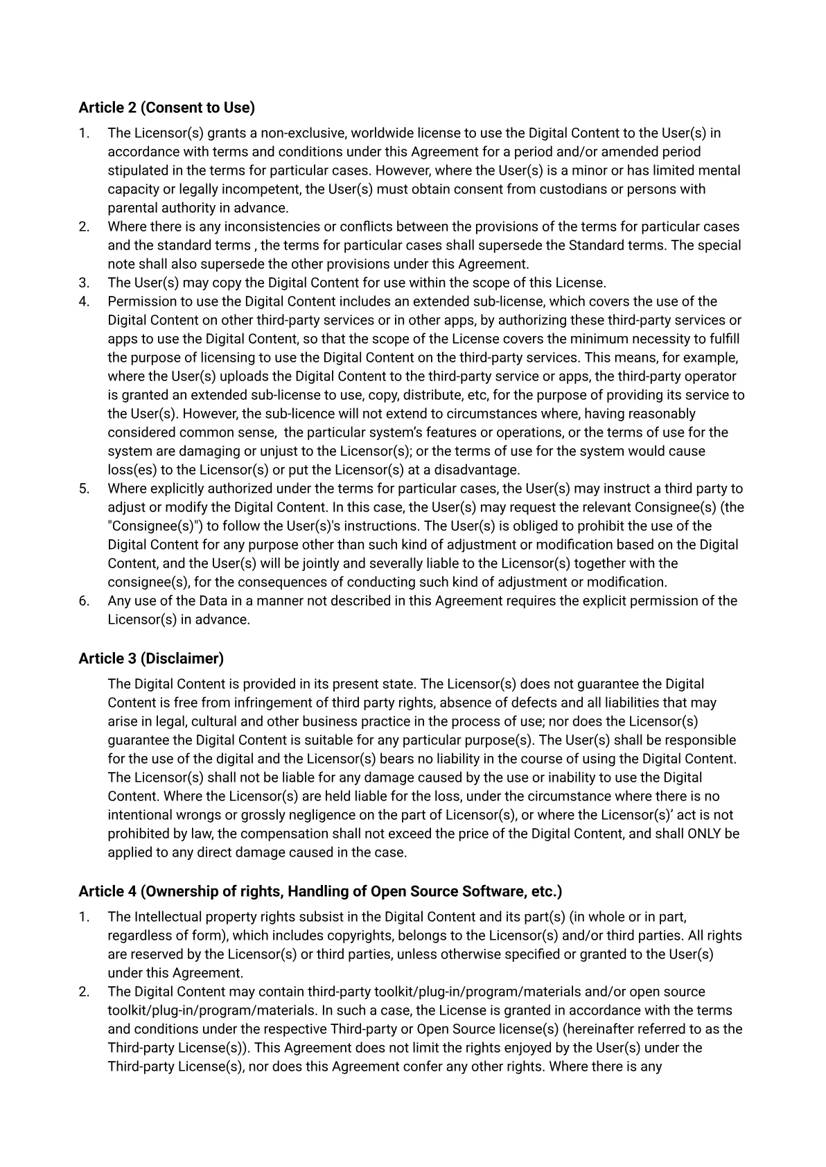 License terms page 5